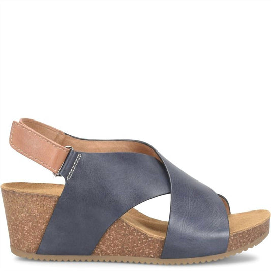 Sofft - Women's Eva Italian Leather Criss Cross Wedge Sandals