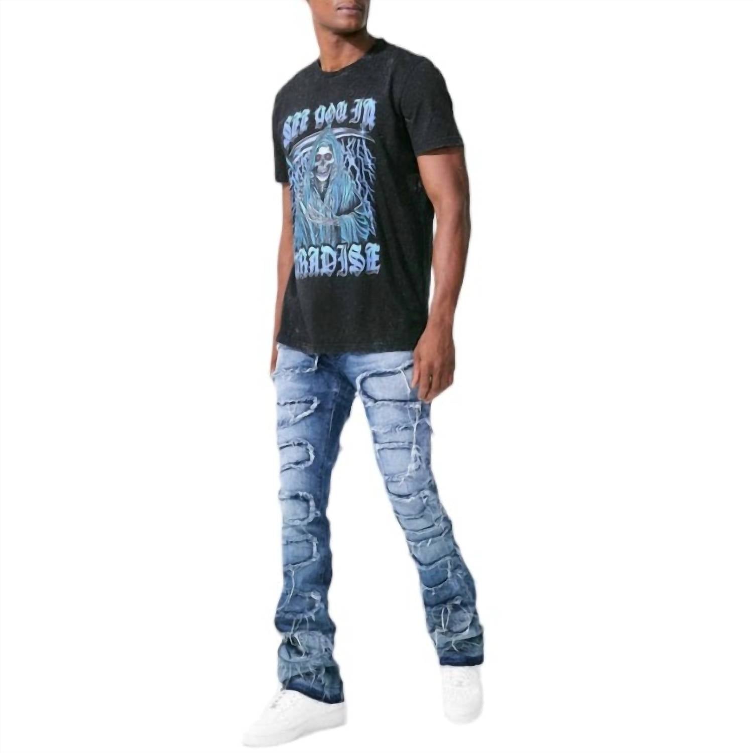 JORDAN CRAIG Martin Stacked Oasis Denim Jeans in nightfall - men's jeans - alternate view