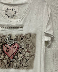 Young Threads - Women's Love And Dove Print Top