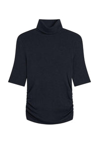 Goldie - Half Sleeve Turtleneck Top With Ruching
