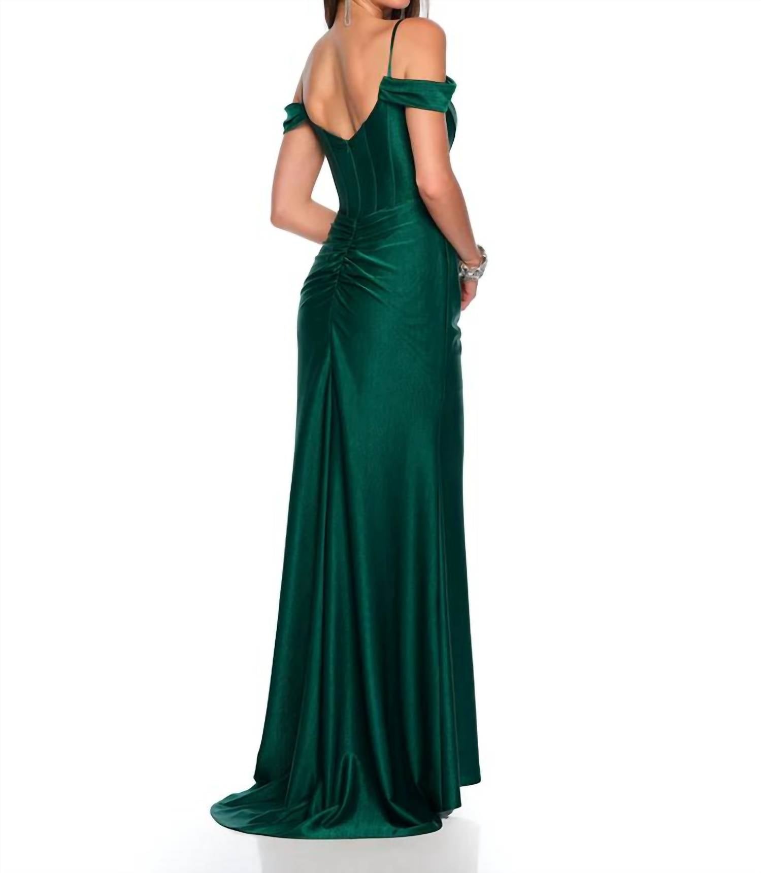 Dave & Johnny - Cold Shoulder Corset Prom Gown