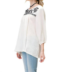 Kori - Paisley Embroidered Top