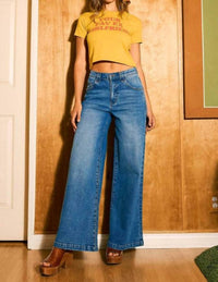 Vibrant M.I.U Low Rise Palazzo Jeans in blue - women's jeans