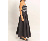 Hyfve - Striped Strapless Flowy Dress