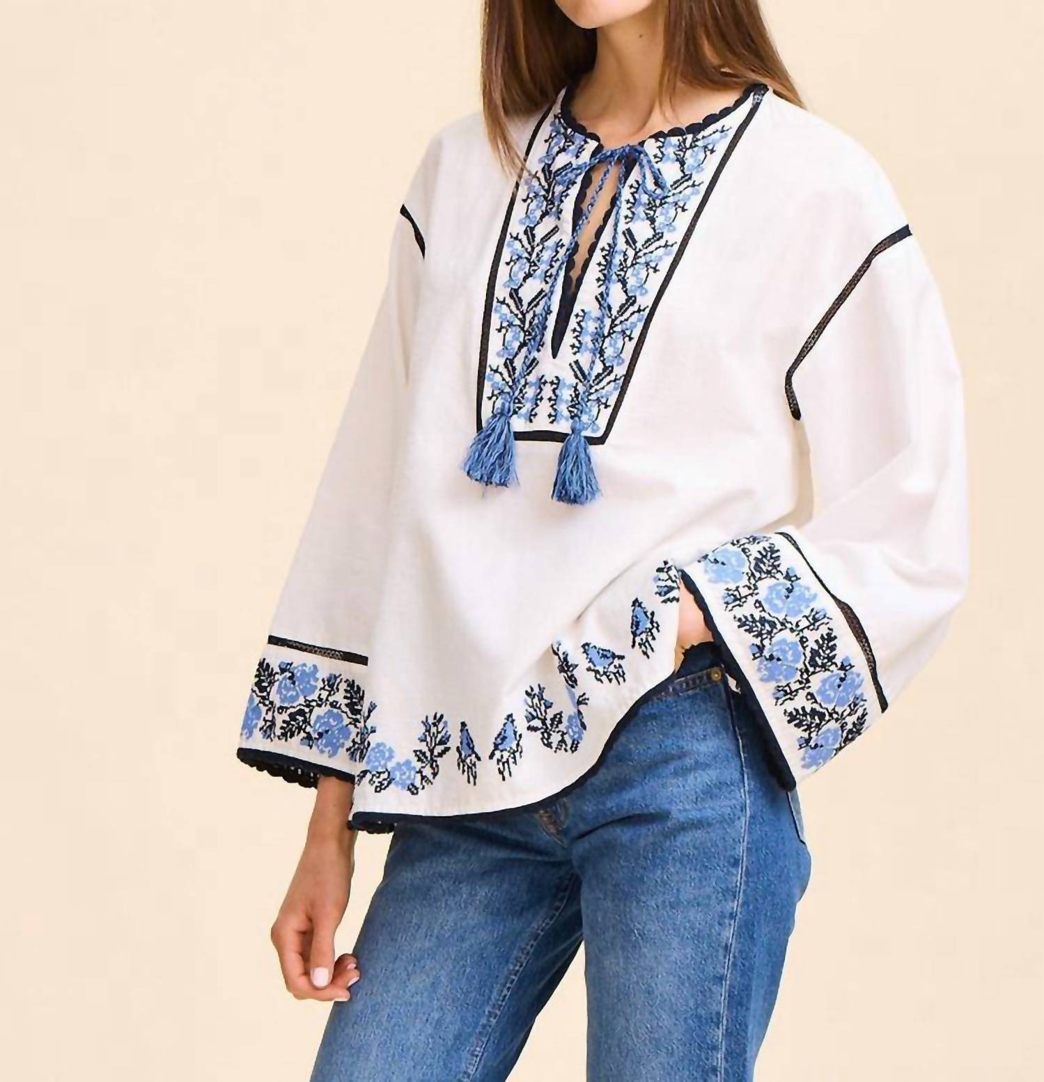 Mille - Angelica Tassel Tie Top