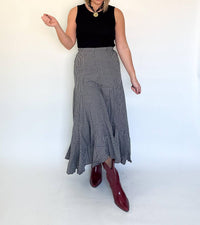 Olivaceous - Check Mate Maxi Skirt