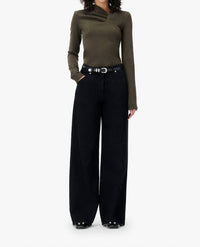 IRO Mala Asymmetrical Top in military khaki - women's long sleeve top