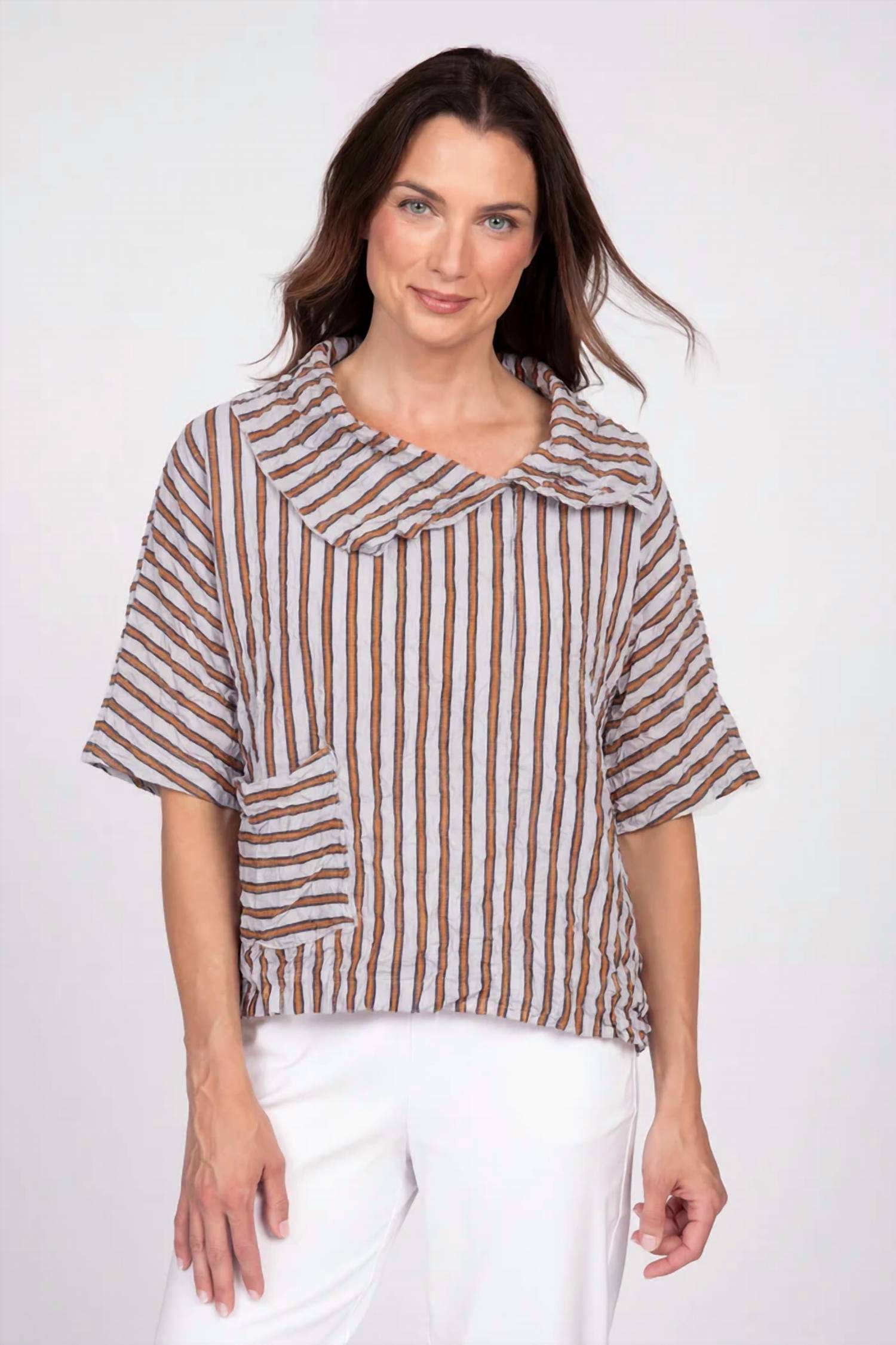 Olivia By Habitat - crinkle cowl neck crop top