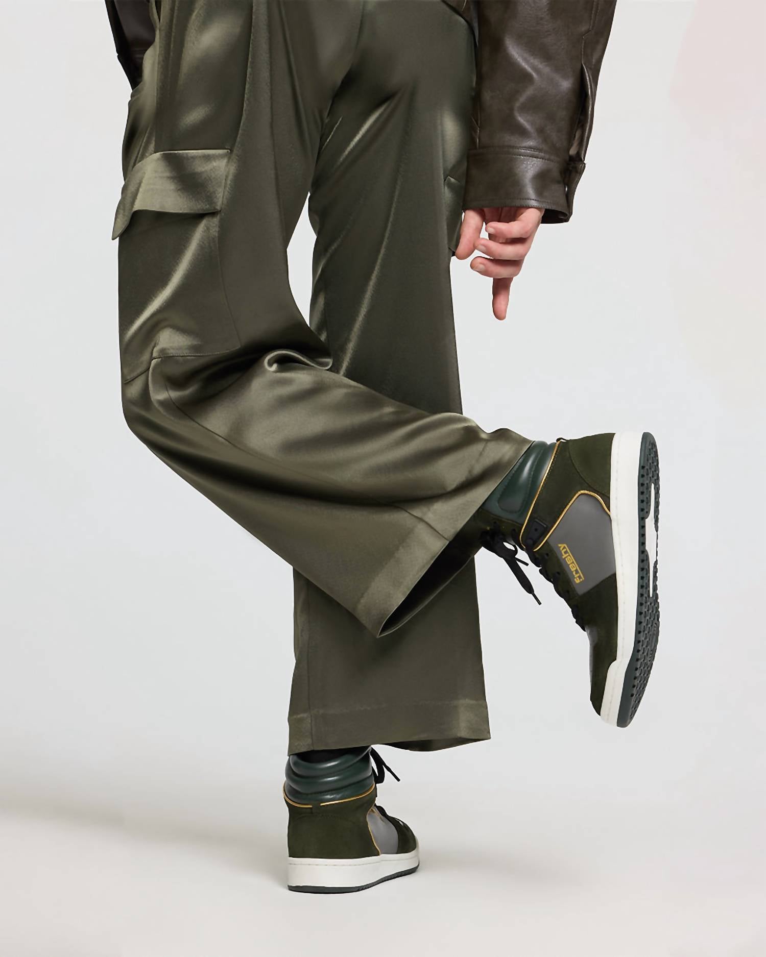 Freshy Men's Bounce High Top Sneaker in olive gray - men's sneaker - view 6