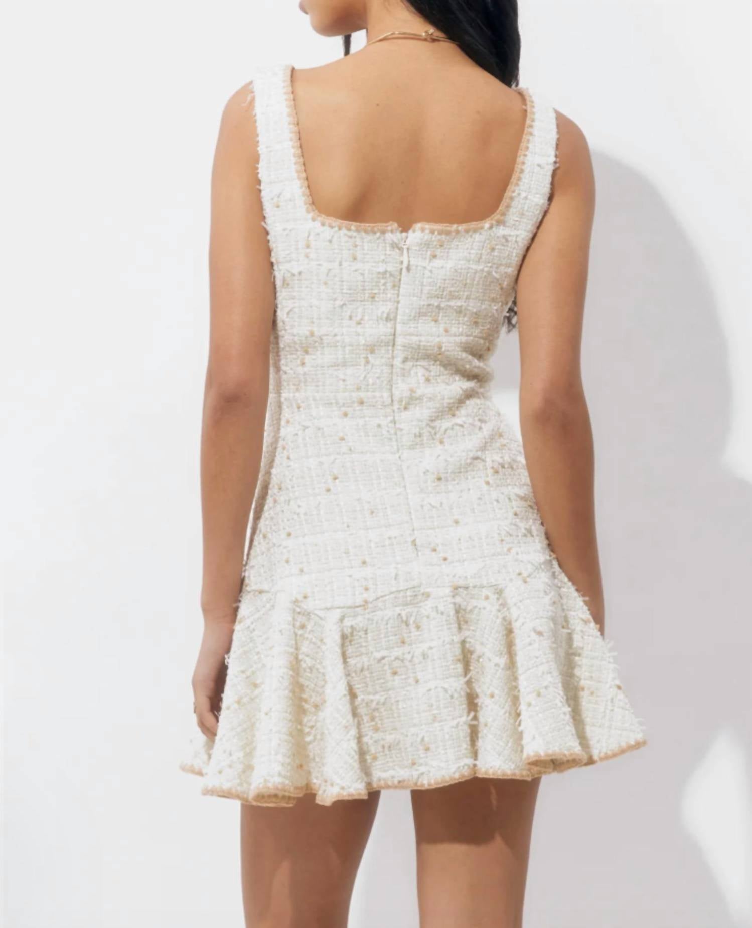 Adelyn Rae - Salina Tweed Embroidery Mini Dress