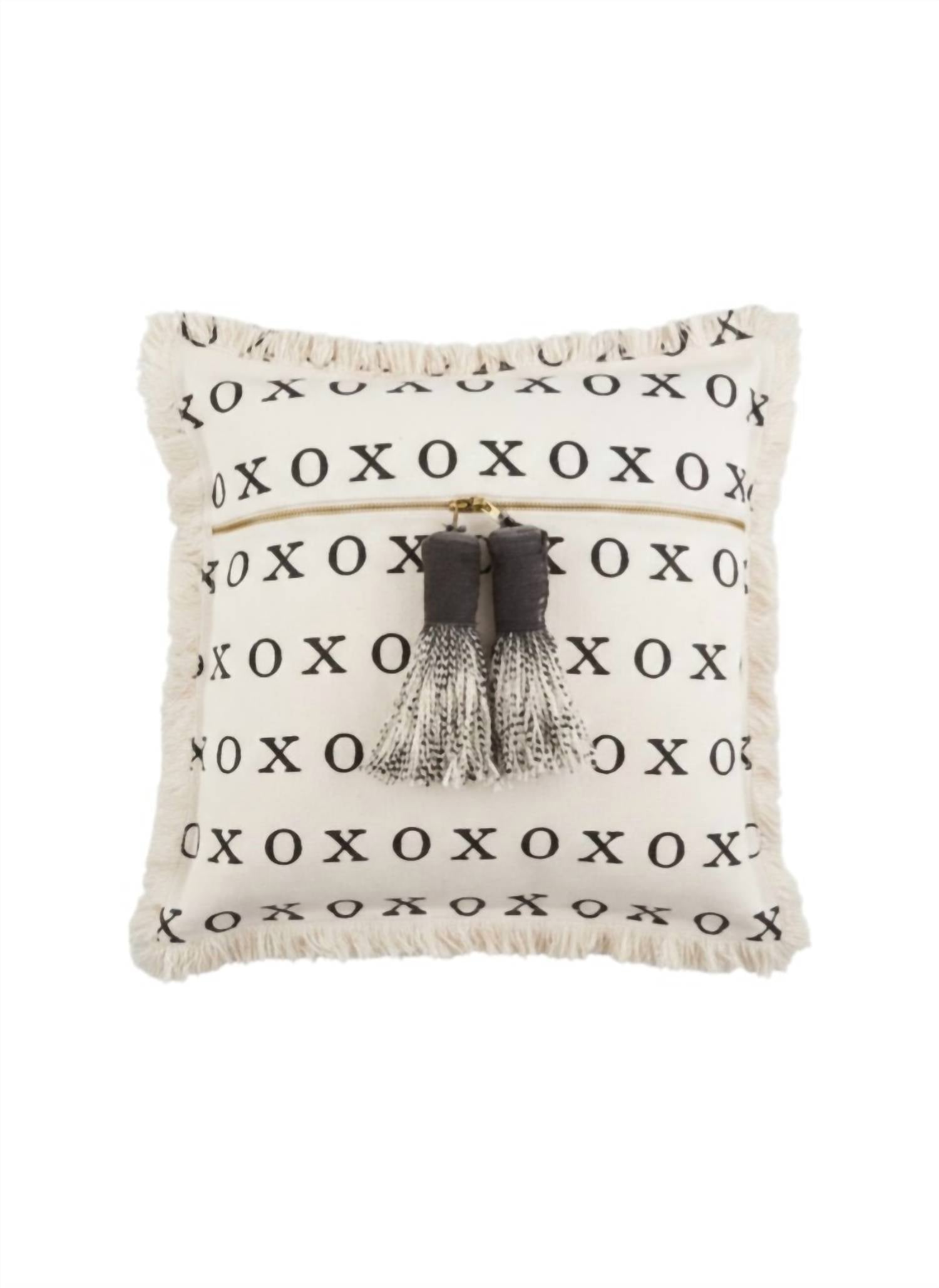 Mudpie - XOXO Dhurrie Tassel Pillow