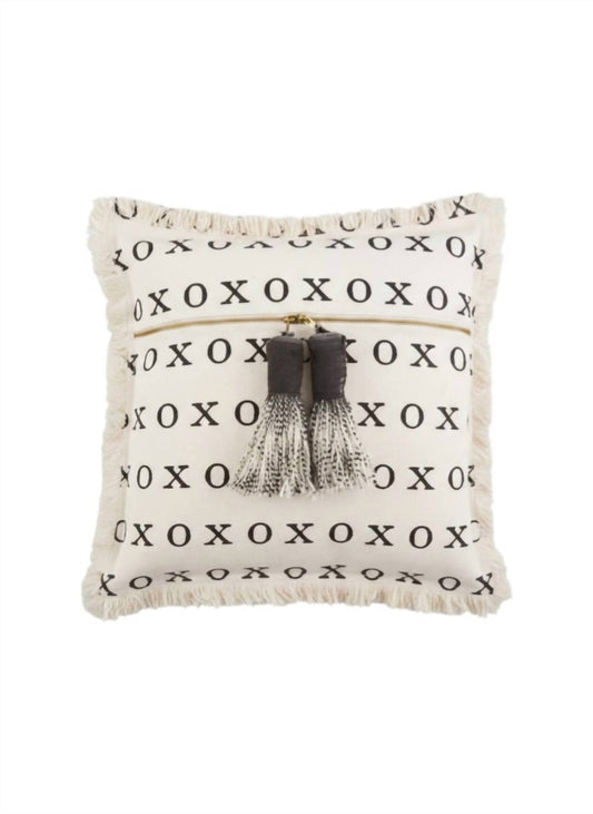 Mudpie - XOXO Dhurrie Tassel Pillow