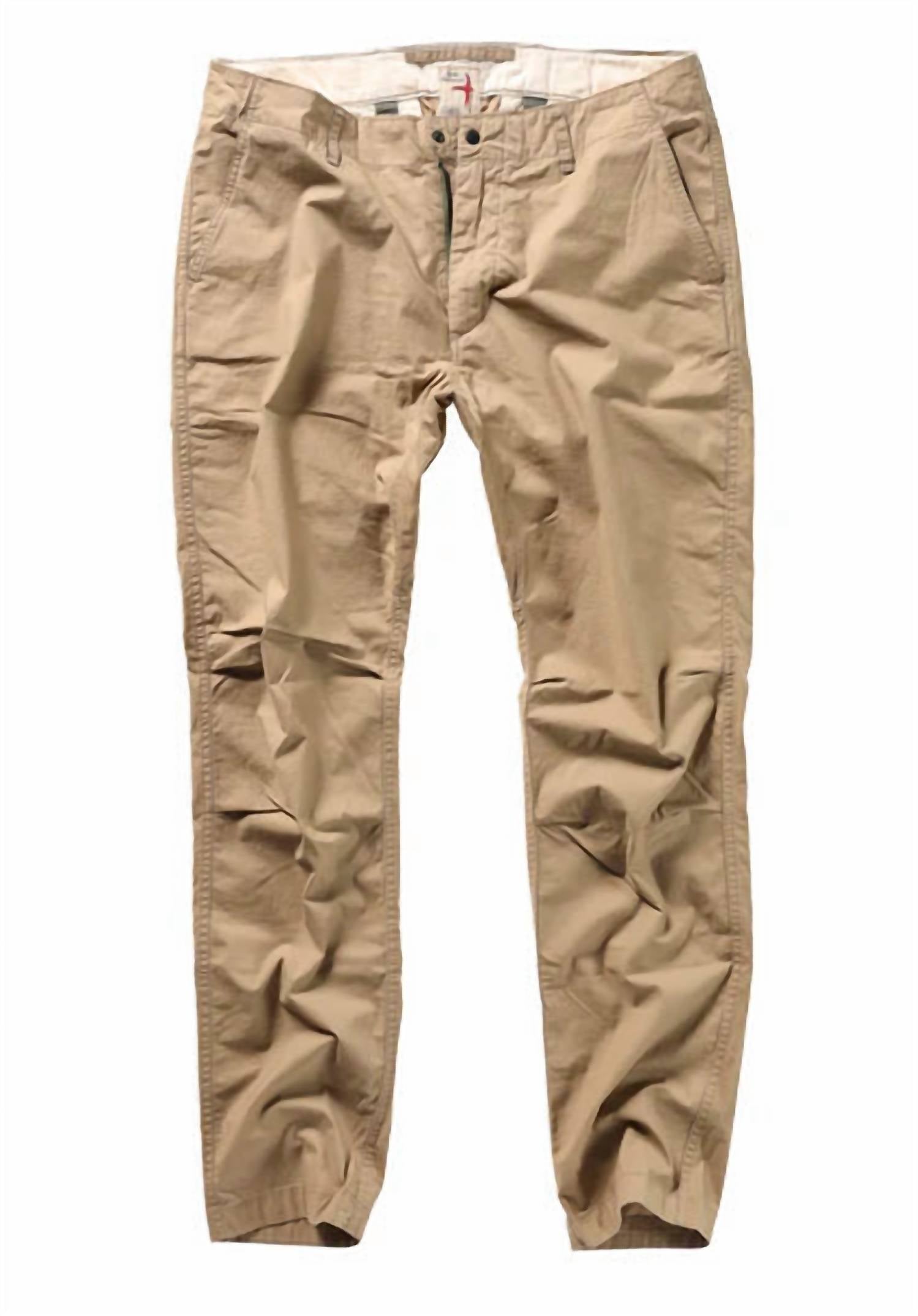 Relwen Men's Flyweight Flex Relaxed Tapered Chino in brit khaki - men's pants