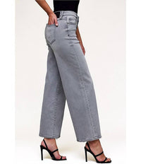 HIDDEN Nori High Rise Super Wide Leg Denim Jeans in grey - women's jeans - view 4