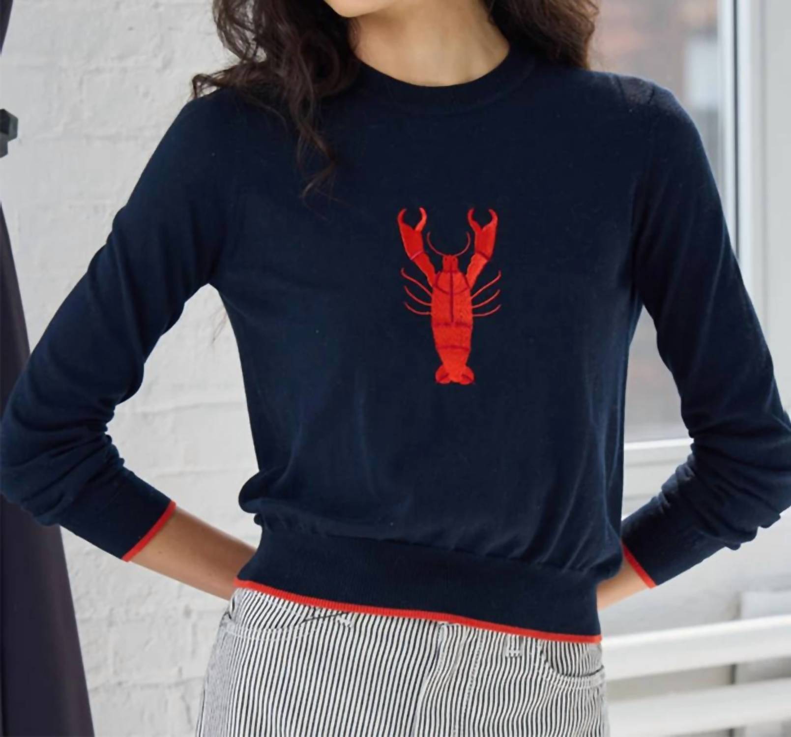 Autumn Cashmere - Lobster Crewneck Sweater