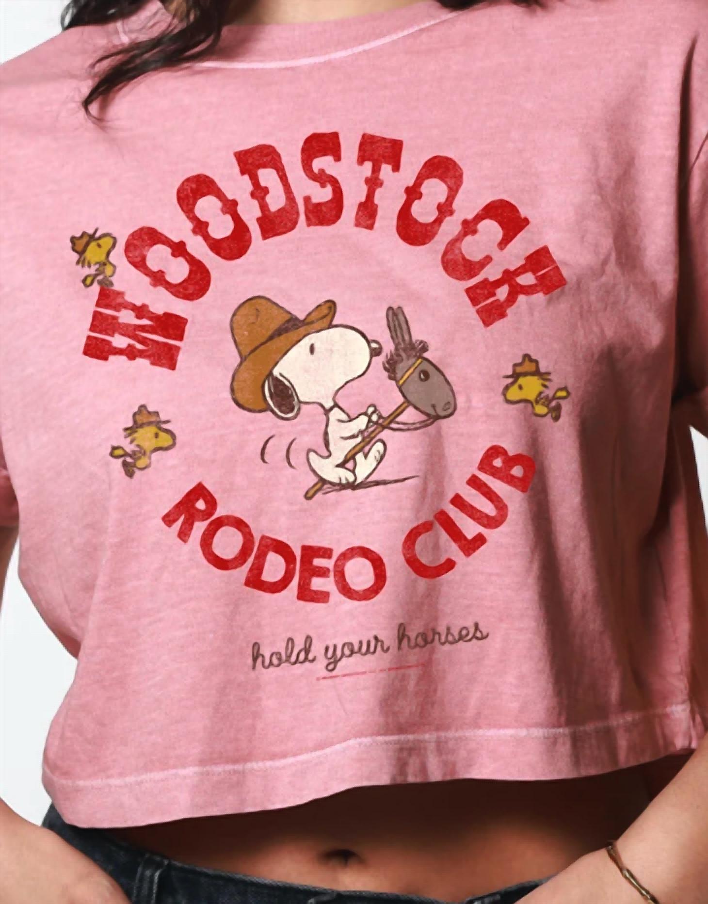 Girl Dangerous - Peanuts Woodstock Rodeo Club Cropped Boyfriend Tee
