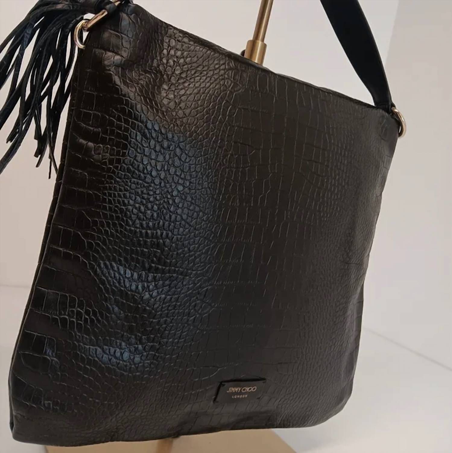 Jimmy Choo - Women's Croc-embossed Leather Soft Hobo Bag
