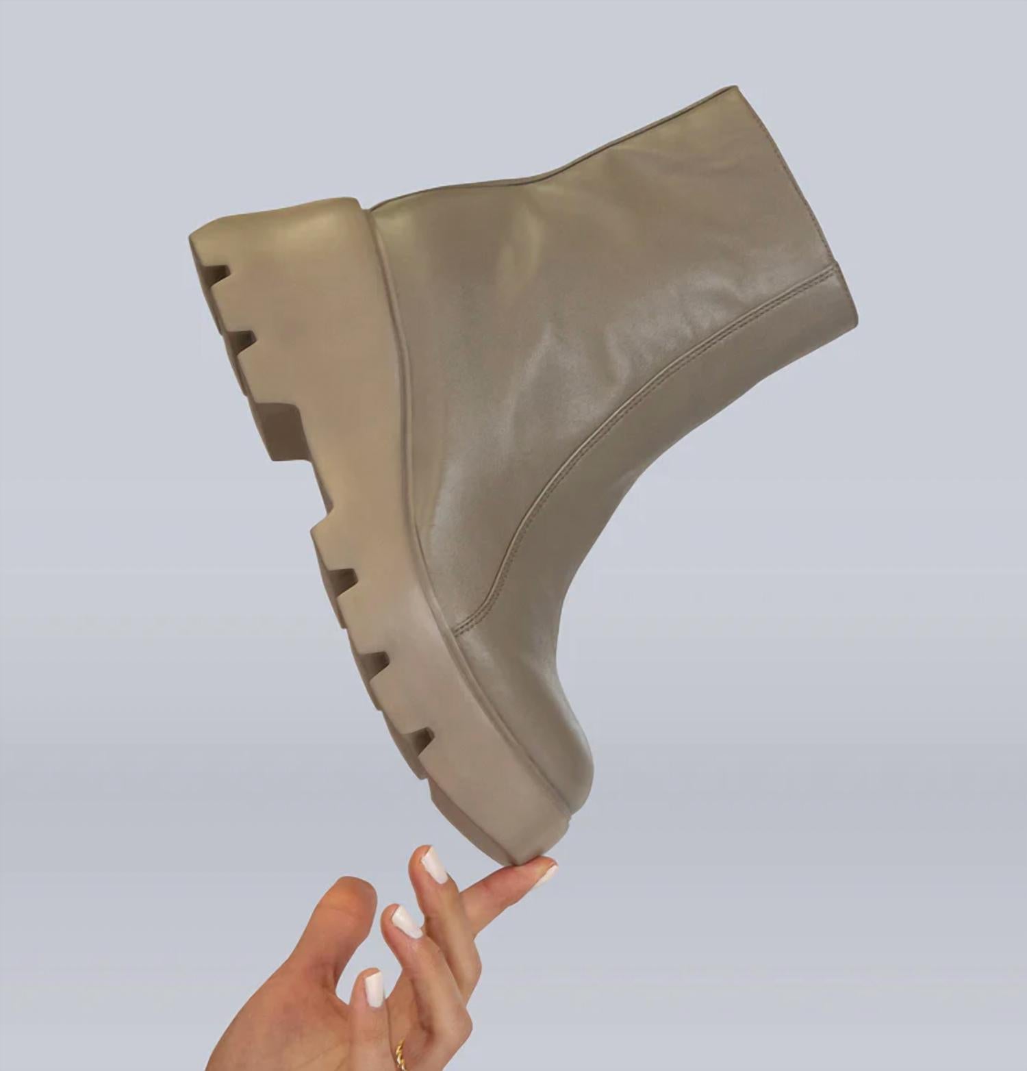 Naked Feet Women's Xenus Platform Ankle Boots in greige 1 - women's shoe - alternate view
