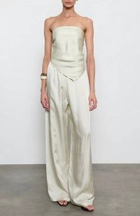 Enza Costa Beach Glass Fluid Twill Pant in white - women's pants