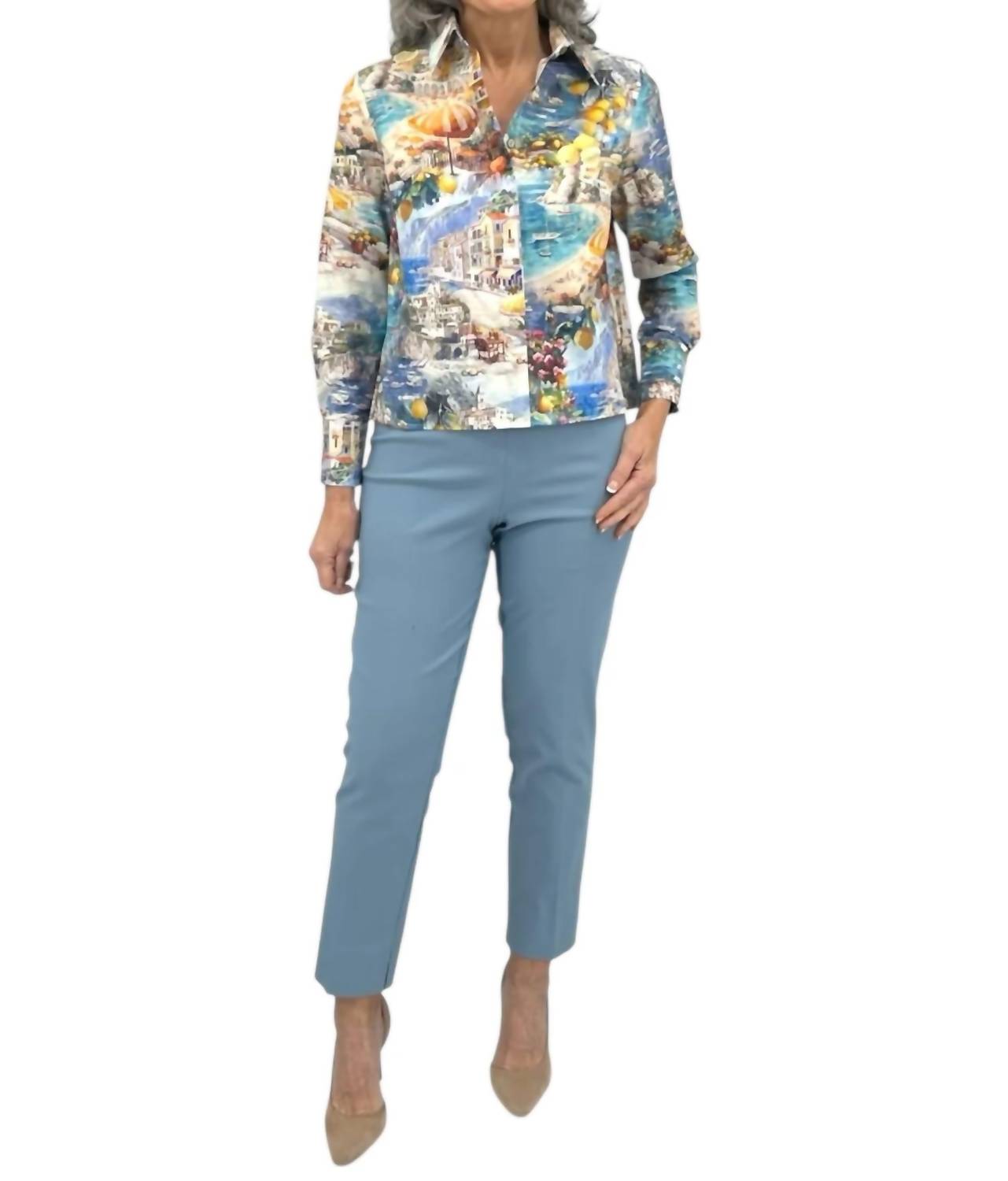 Estelle And Finn - Crop Back Pleated Blouse