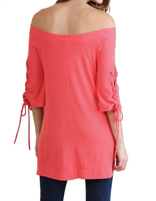 Umgee - Casual Cutie Lace Up Top