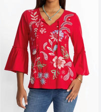 Johnny Was - Women's Ruffle Sleeve T-shirt