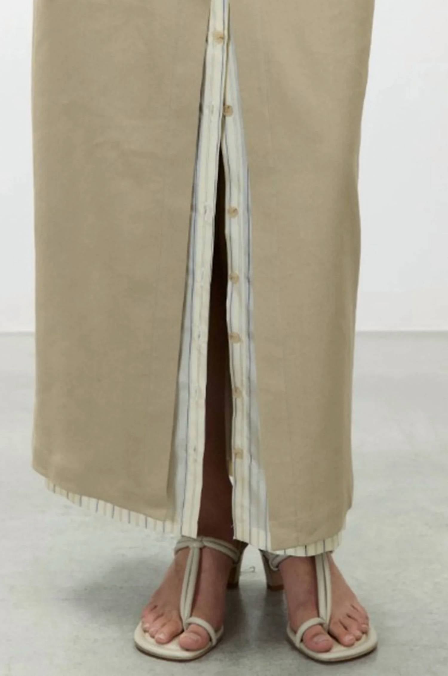 Alysi - Linen Midi Skirt