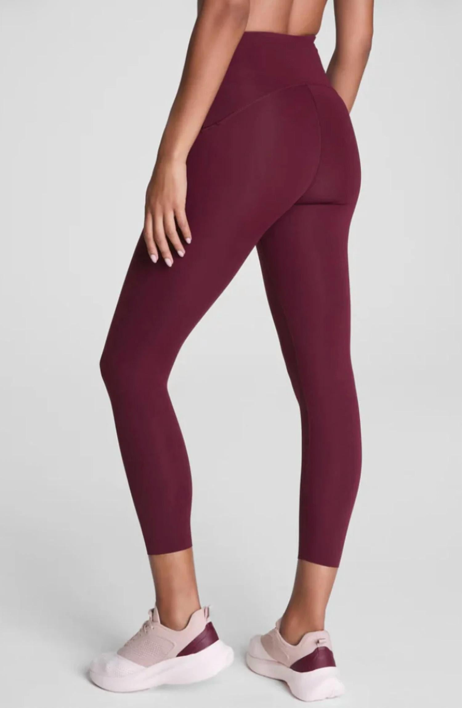 Spanx Booty Boost Cropped Leggings in plum berry - women's pants - alternate view