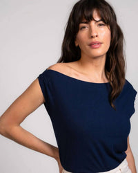 Sunday Ritual - Off-shoulder Ribbed Knit Top