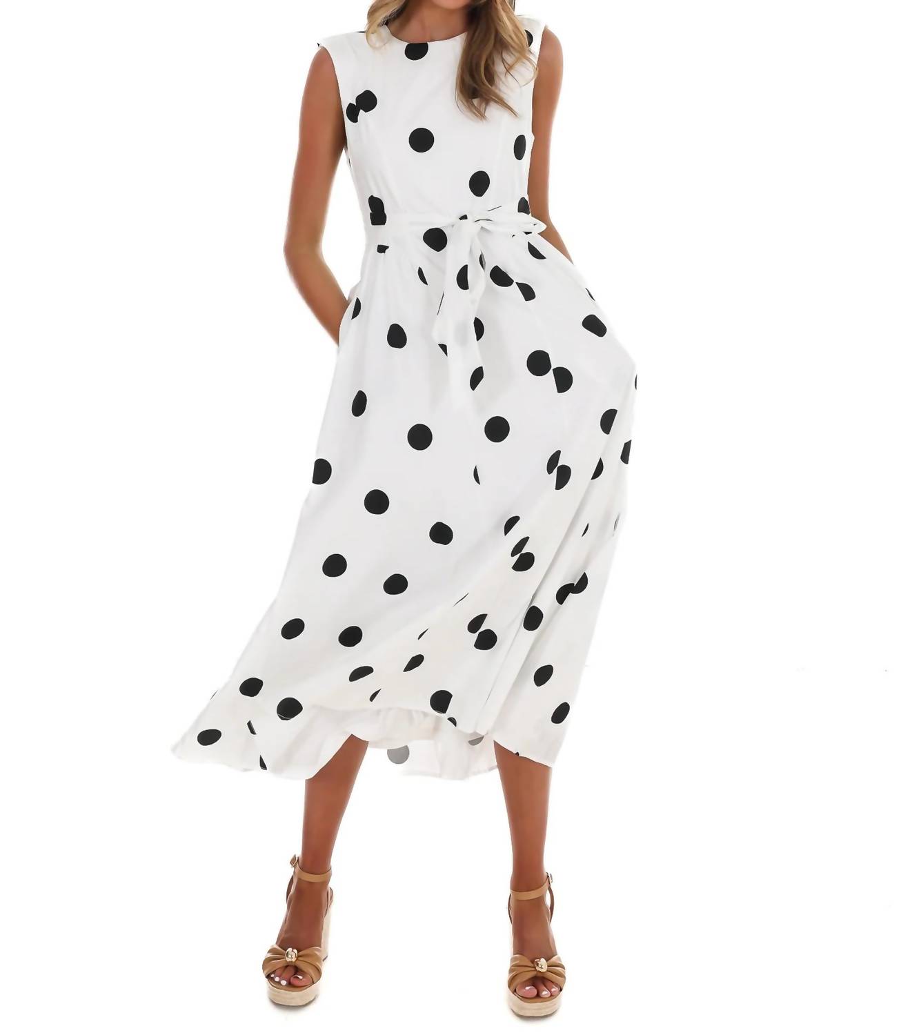 Klesis - Women's Polka Party Midi Dress