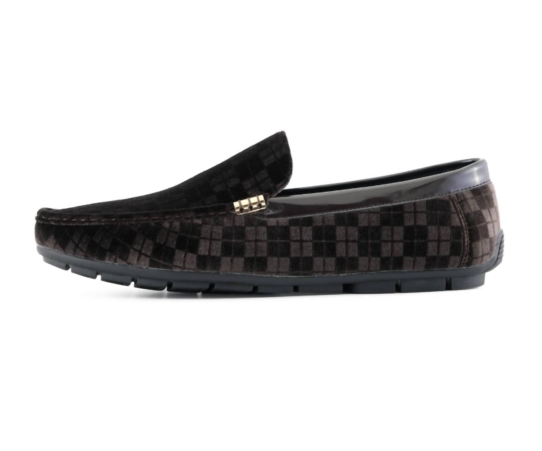 Amali Men's Jace Slip-on Dress Shoes Loafer in brown - men's loafer - detail view