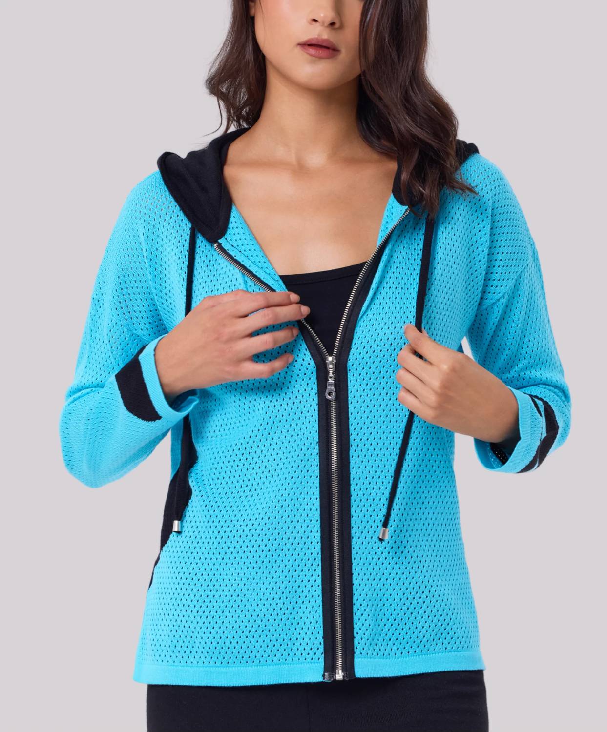 Angel Apparel - Pointelle Knit Zip Up Hoodie