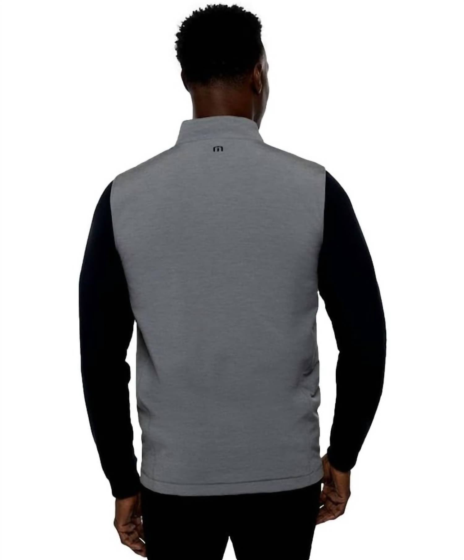 TravisMathew Top Of The Line Vest in heather sleet - men's jacket - alternate view