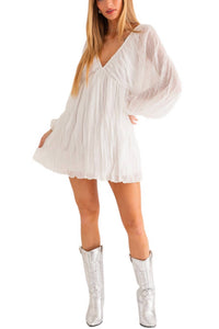 Le Lis - Sheer Long Sleeve Above Knee Dress