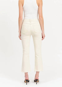 DAZE Shy Girl High Rise Crop Flare Jeans in raw cut in raw cut - women's jeans - alternate view