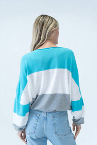 Six/Fifty - Colorblock Tie Sweater
