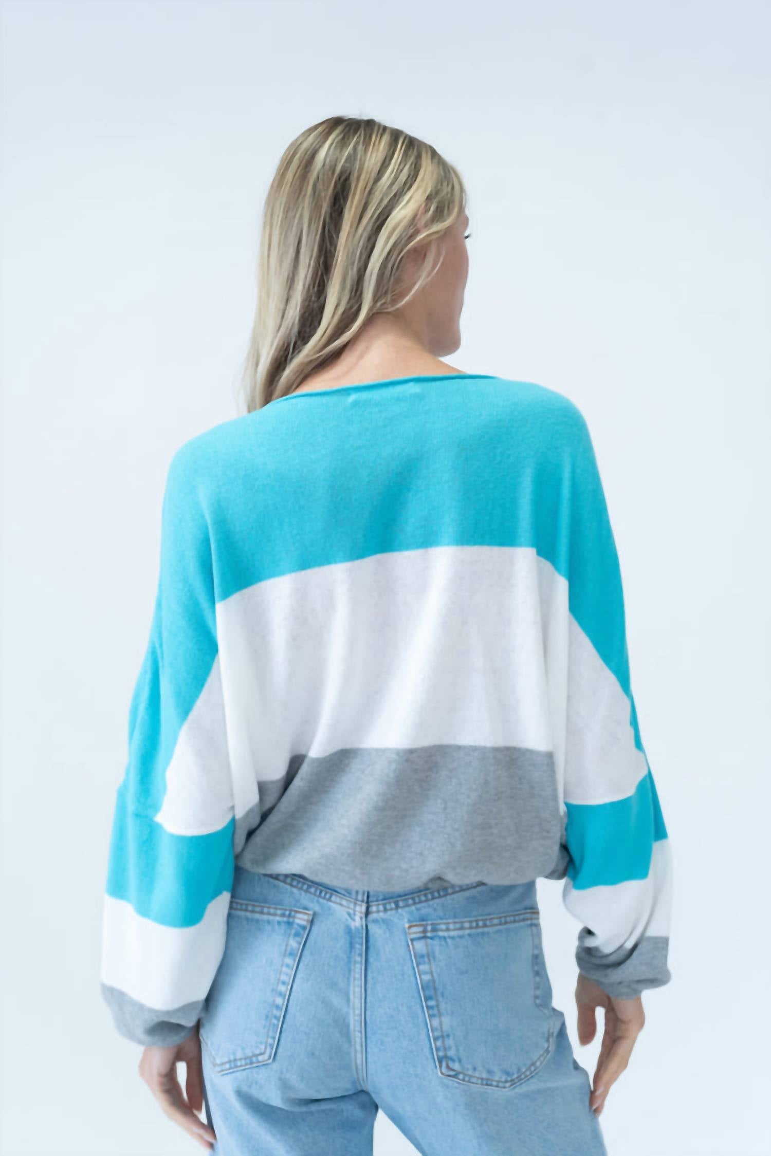 Six/Fifty - Colorblock Tie Sweater