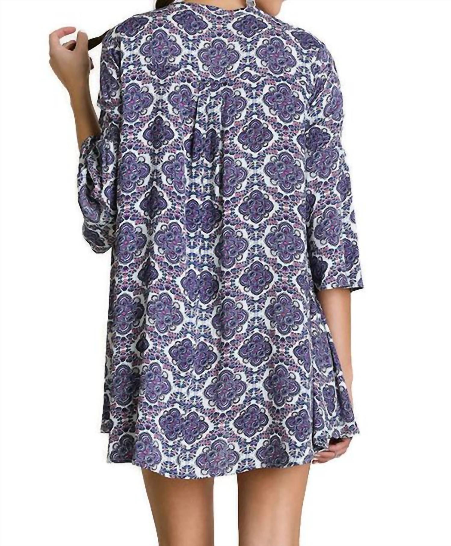 Umgee - Quatrefoil Keyhole Dress