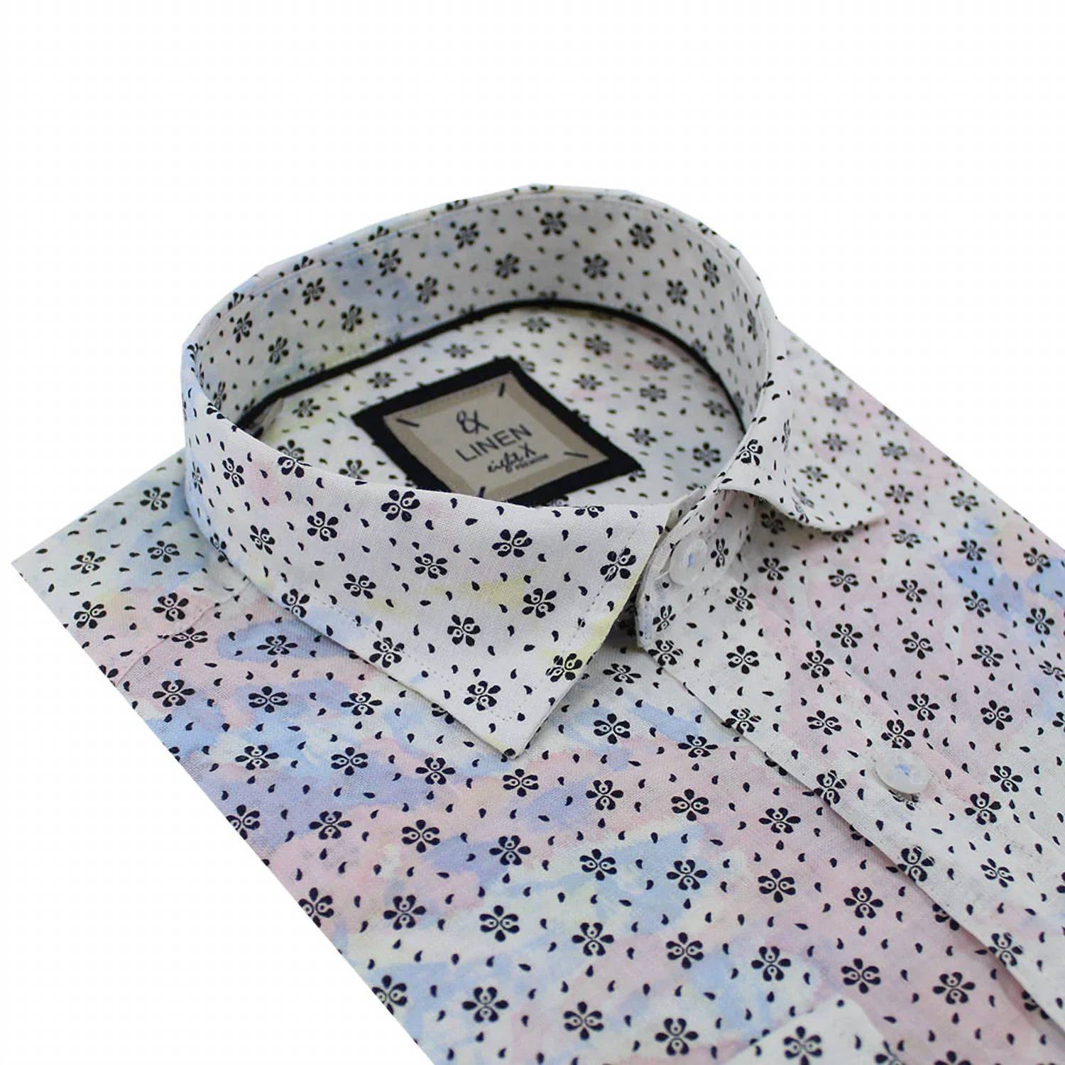 Eight X - Floral Print Linen Shirt