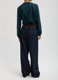 Tibi - Denim Triple Pleat Jean