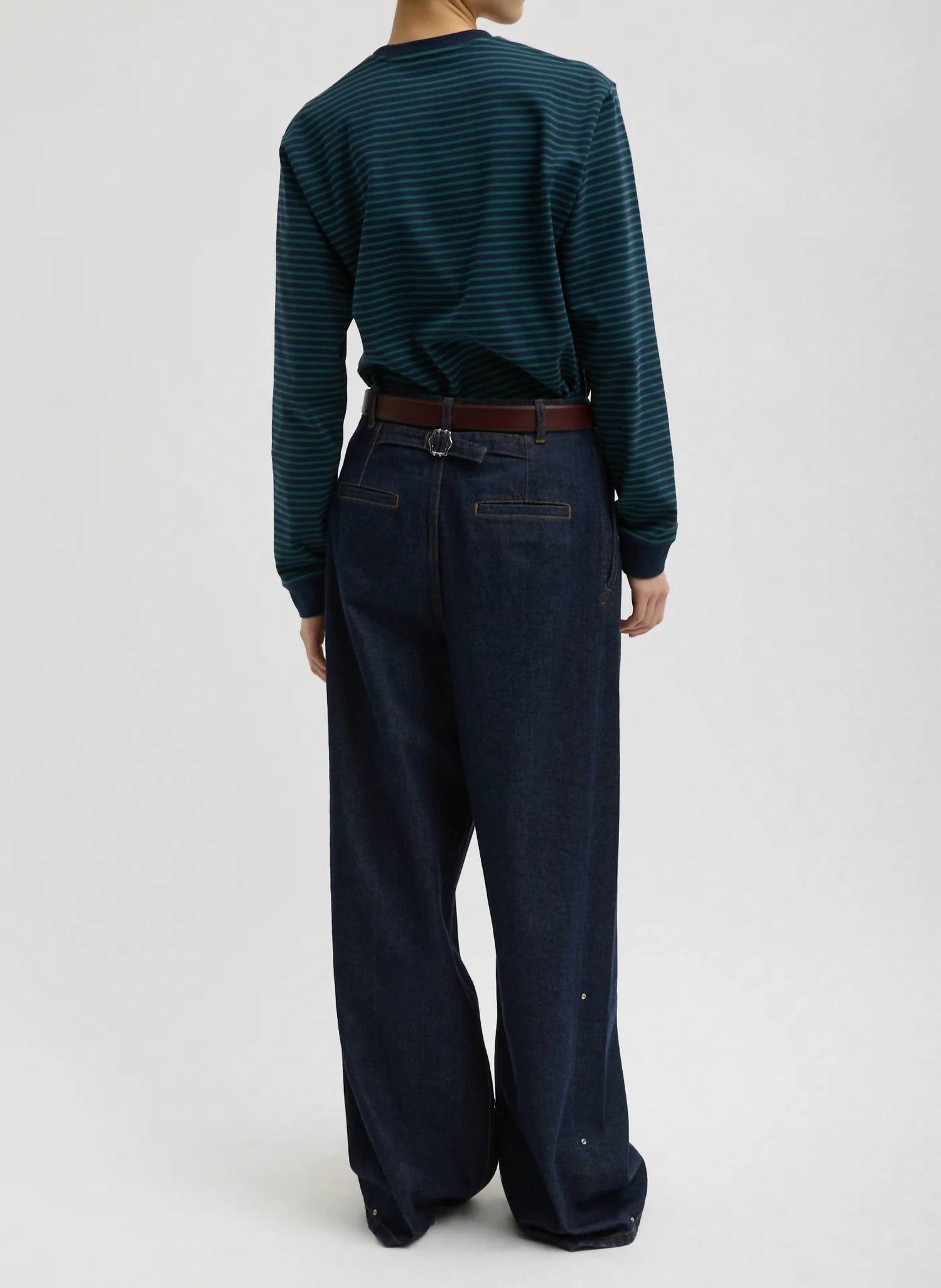 Tibi - Denim Triple Pleat Jean