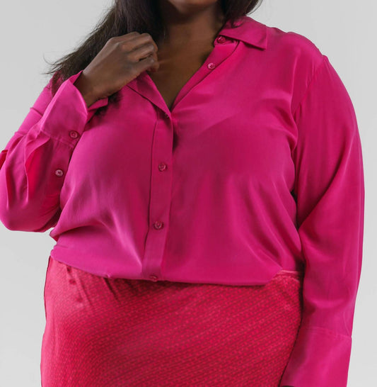 Equipment - Leona Long Sleeve Silk Shirt - Plus