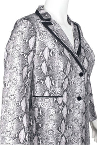 Emily Shalant - Women's Notched Collar Crepe Jacket & Pencil Pant Set - Plus