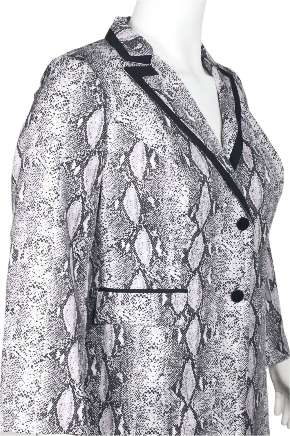 Emily Shalant - Women's Notched Collar Crepe Jacket & Pencil Pant Set - Plus