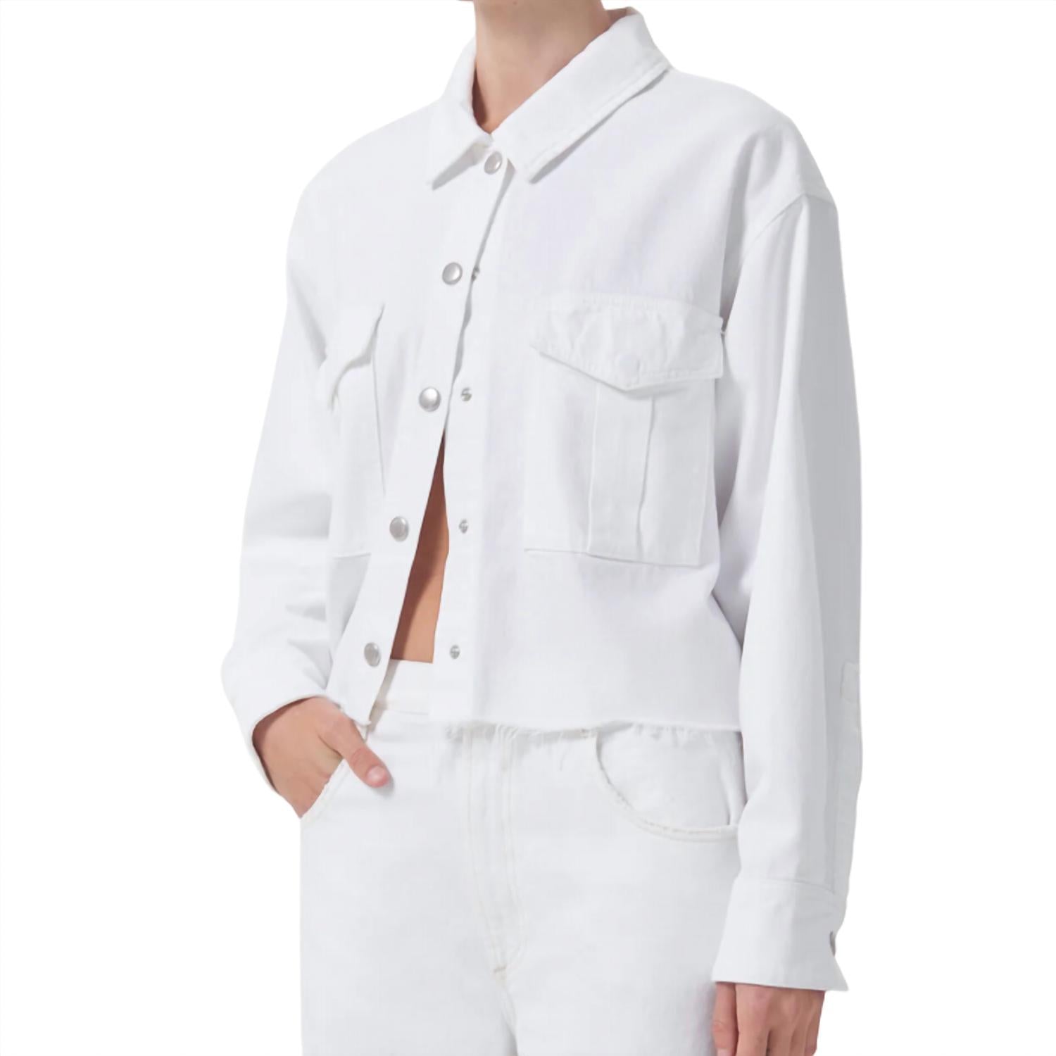 AGOLDE Women's Nyx Denim Shirt in flour - women's shirt - alternate view