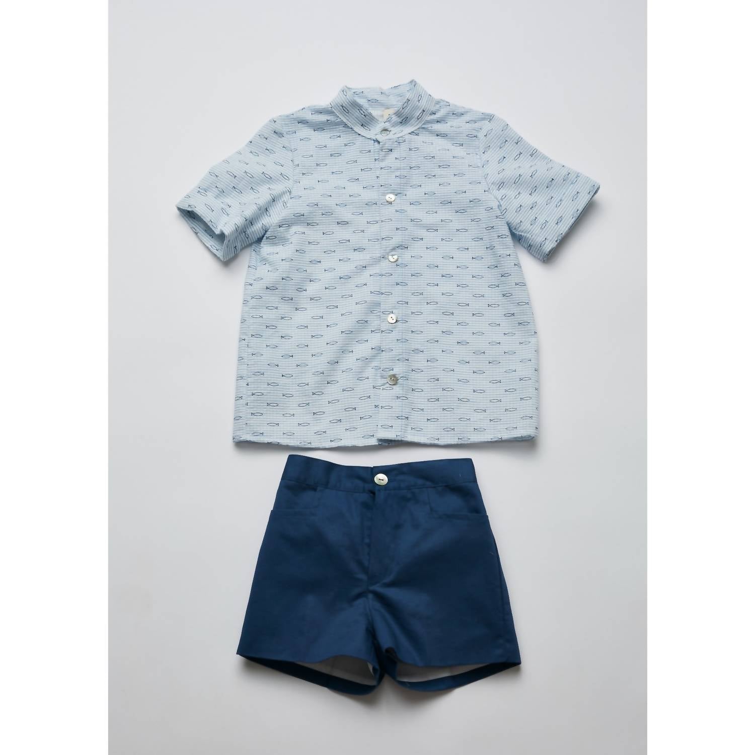 Pi And Pa - Boy's Peces Shirt Set
