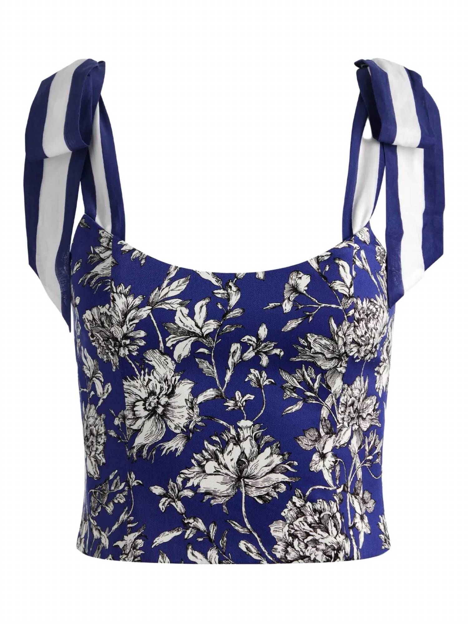 Alice + Olivia - Blanca Floral Scoop Tie Top