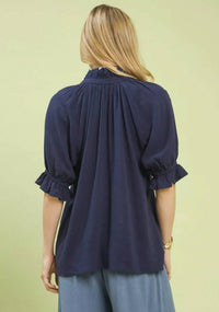 Umgee - Scalloped Ruffle Neck Top