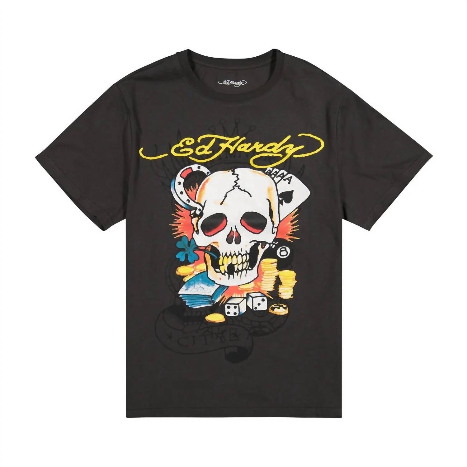 Ed Hardy - Men's Ace Skull Throwback Graphic Tee