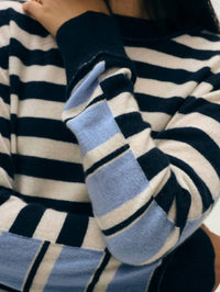 White + Warren - Cashmere Mixed Stripe Crew